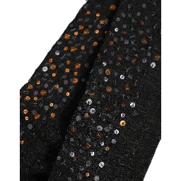 Dark Gray Sequined Wool Knee High Accessory Socks