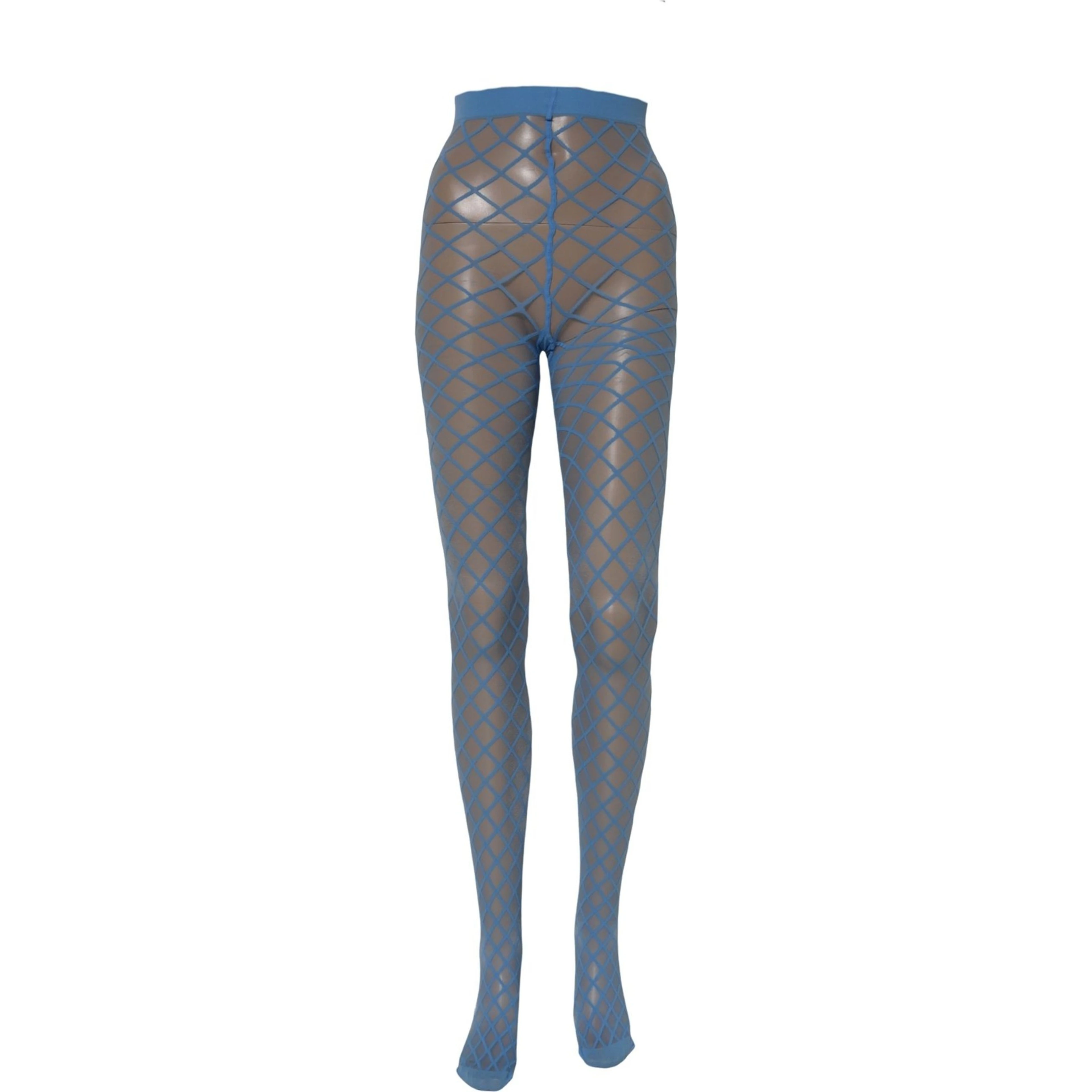 Light Blue Nylon Fishnet Pantyhose Stockings Socks