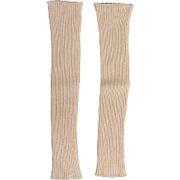Camel Brown Cashmere Knit Arm Warmer Gloves