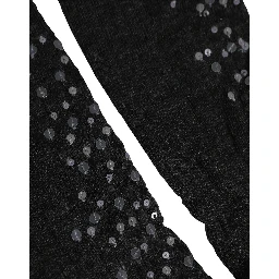 Dark Gray Sequined Wool Knee High Accessory Socks