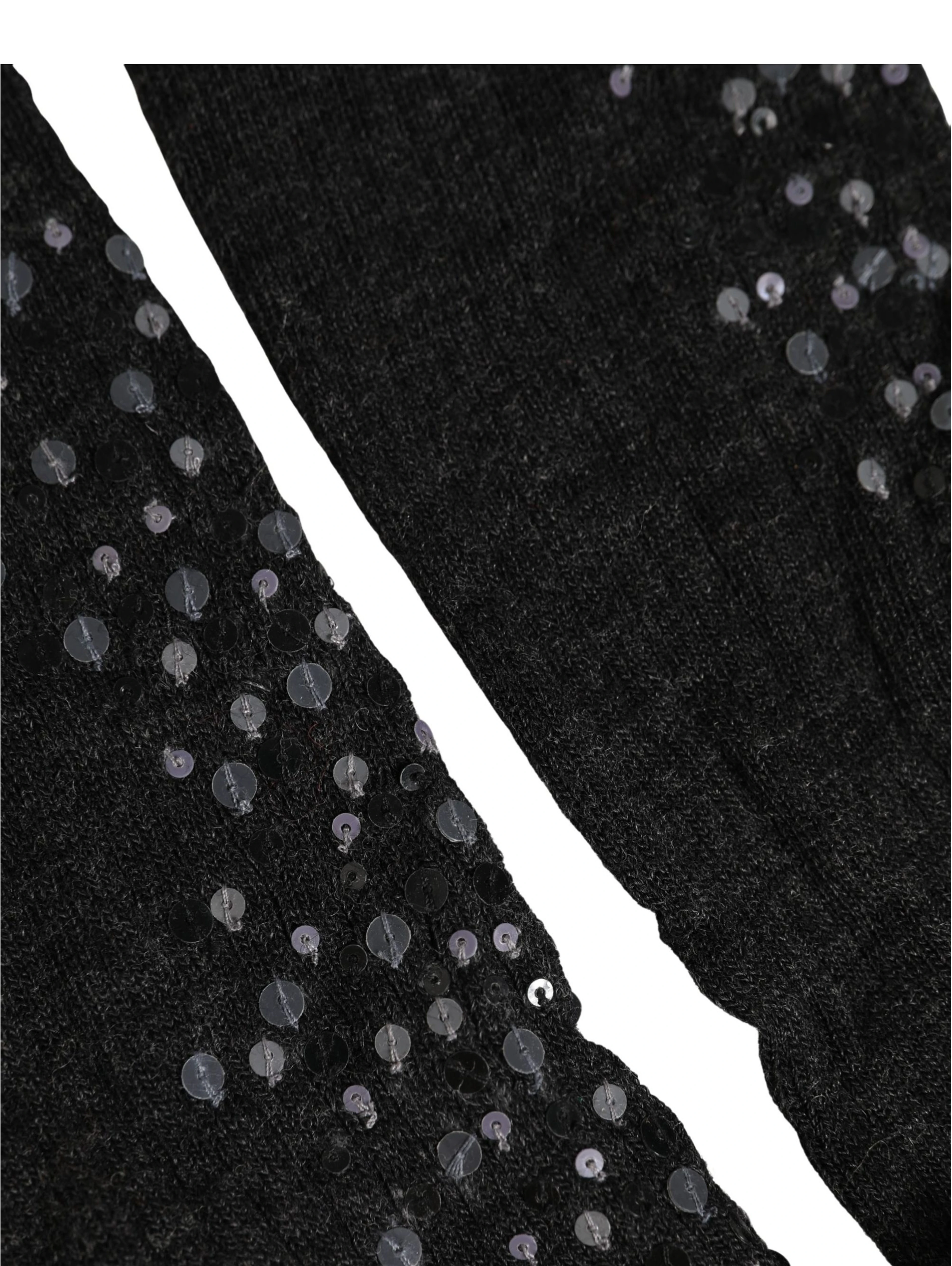 Dark Gray Sequined Wool Knee High Accessory Socks