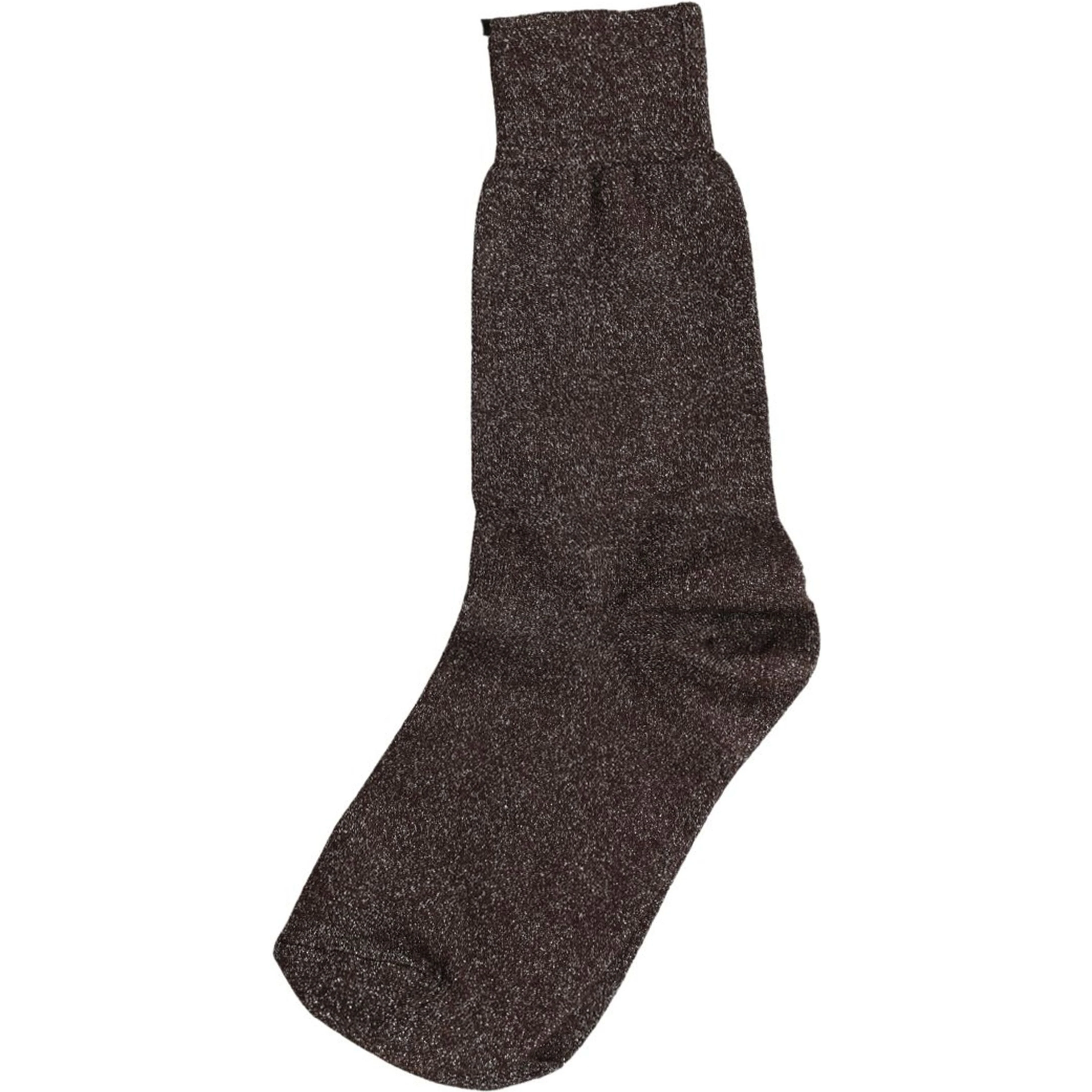 Dark Brown Viscose Mid Calf Accessory Socks
