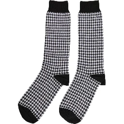 Black White Houndstooth Mid Calf Accessory Socks