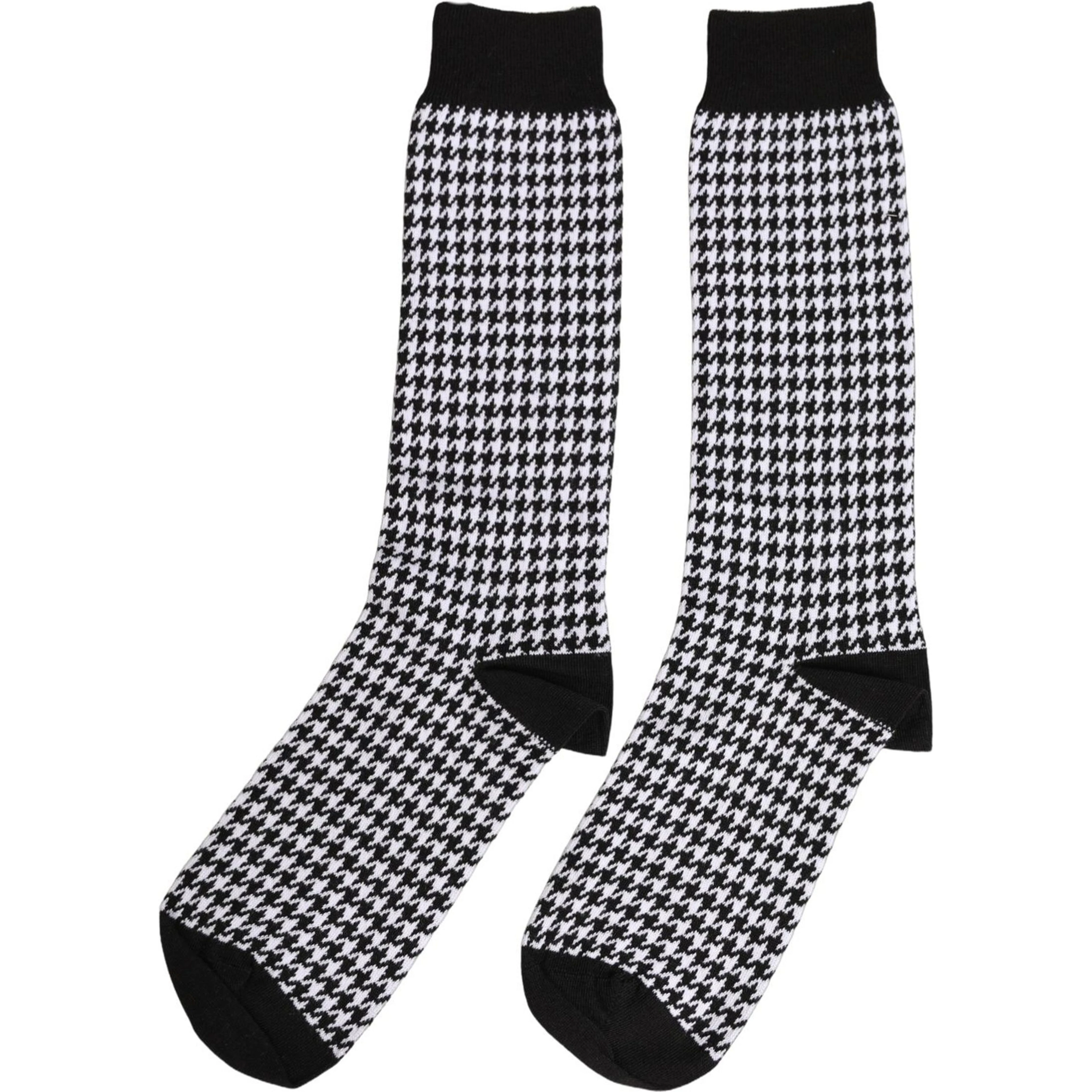 Black White Houndstooth Mid Calf Accessory Socks