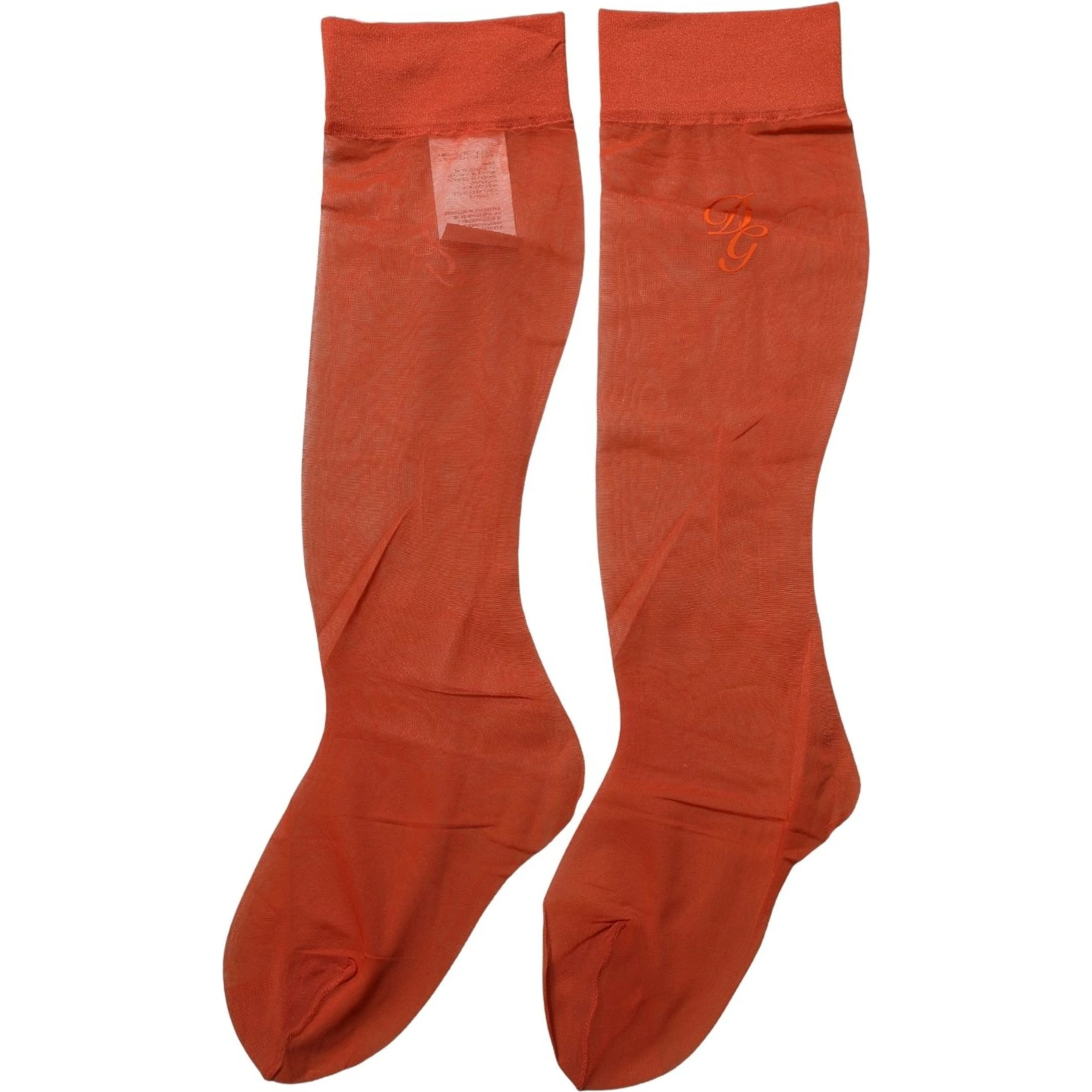 Orange Knee High Sheer Nylon Accessory Socks