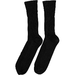 Men Black Cotton Distressed Mid Calf Accessory Socks