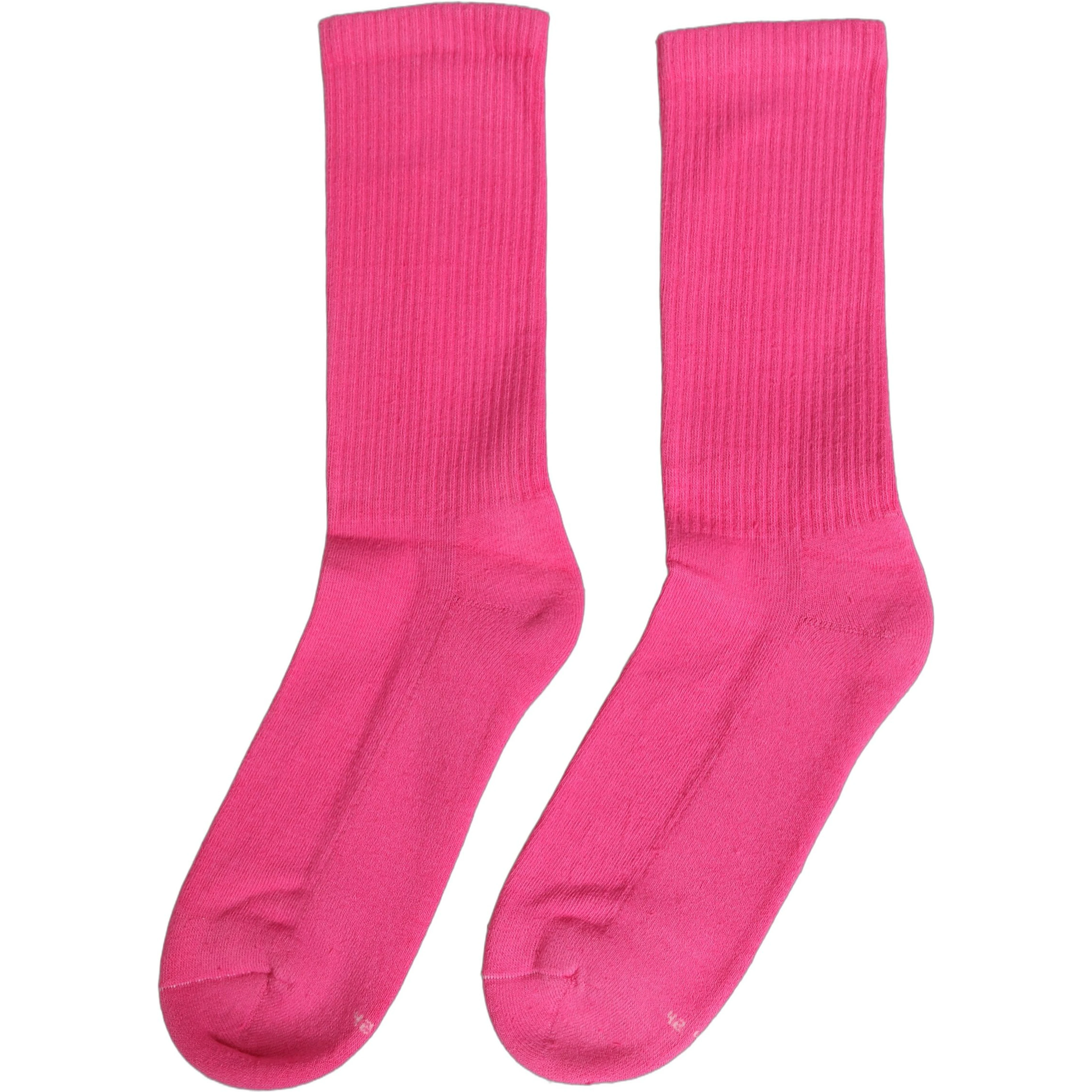Pink Cotton Ribbed Mid Calf Women Accessory Socks