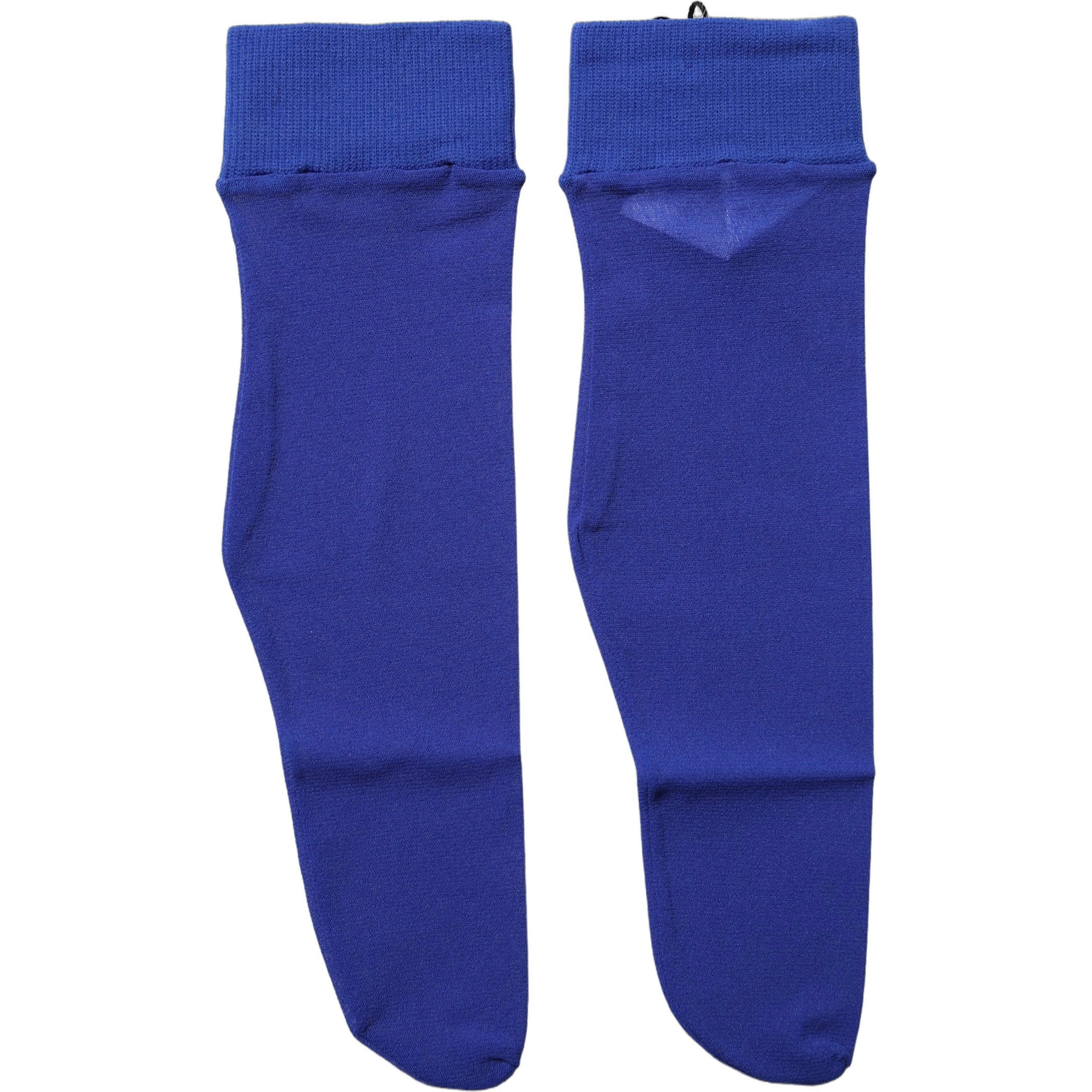 Royal Blue Mid Calf Sheer Nylon Accessory Socks