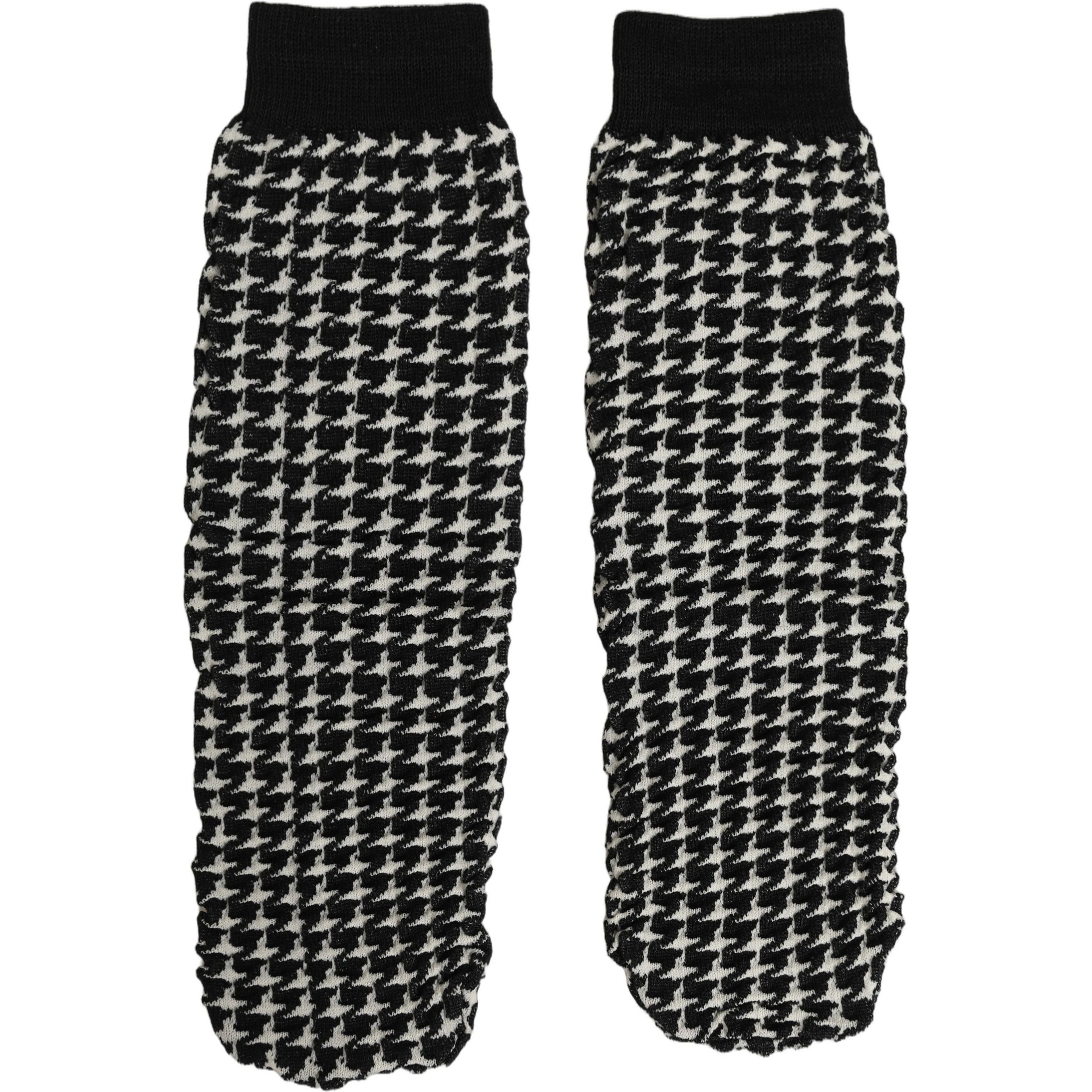 Black White Houndstooth Ankle Length Socks