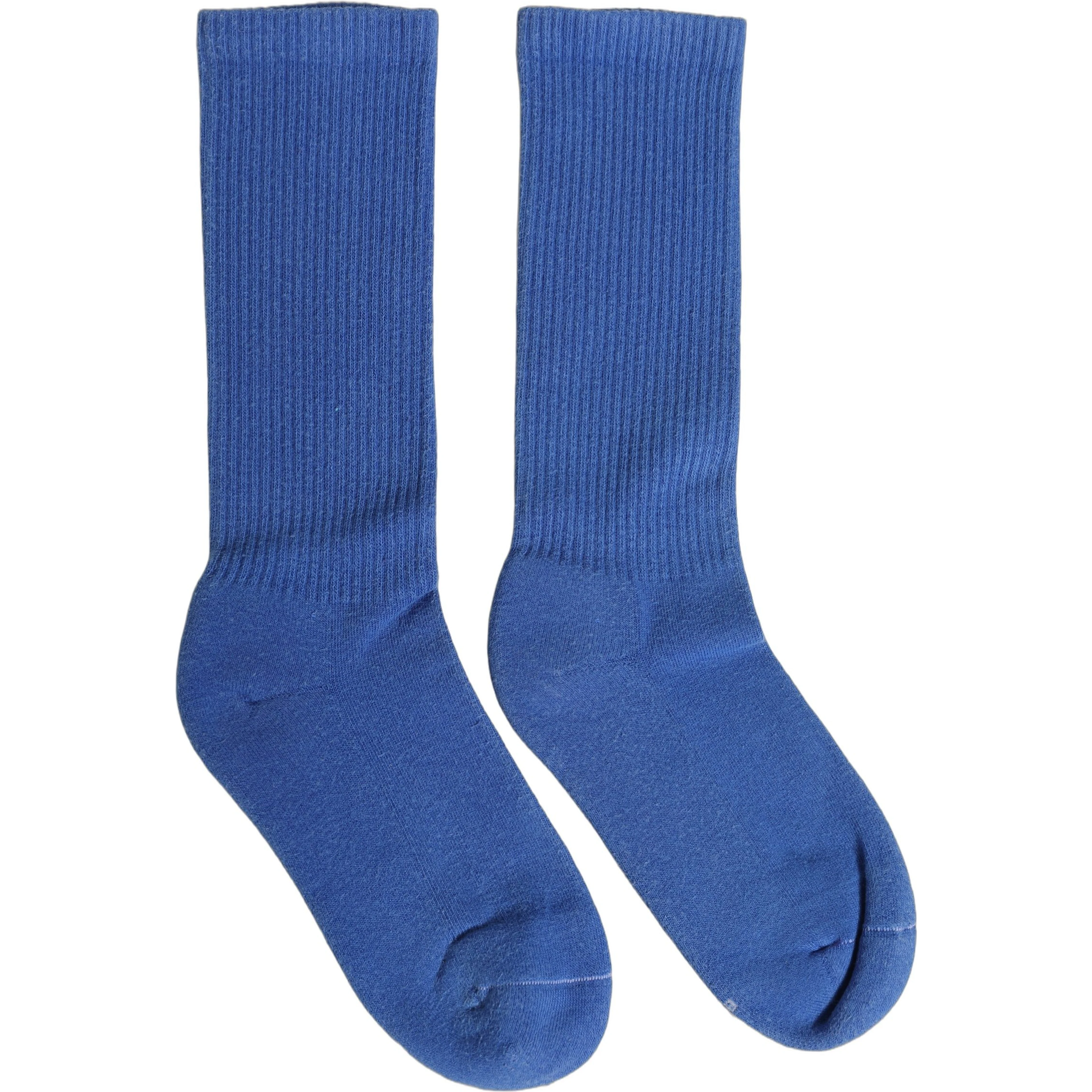 Blue Cotton Ribbed Mid Calf Women Accessory Socks