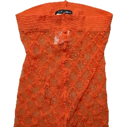 Orange Nylon Fishnet Pantyhose Stockings Socks