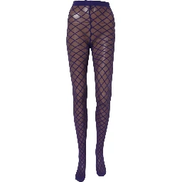 Purple Nylon Fishnet Pantyhose Stockings Socks