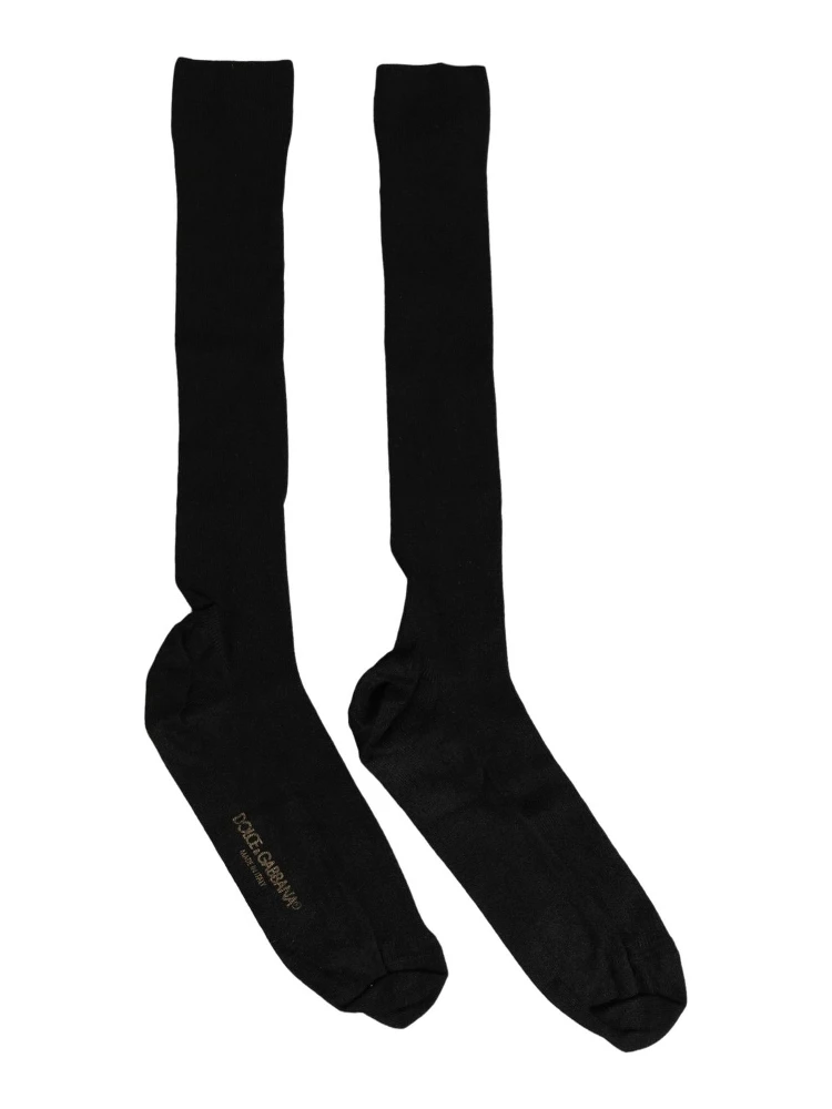 Men Black Viscose Logo Knee High Accessory Socks alternative
