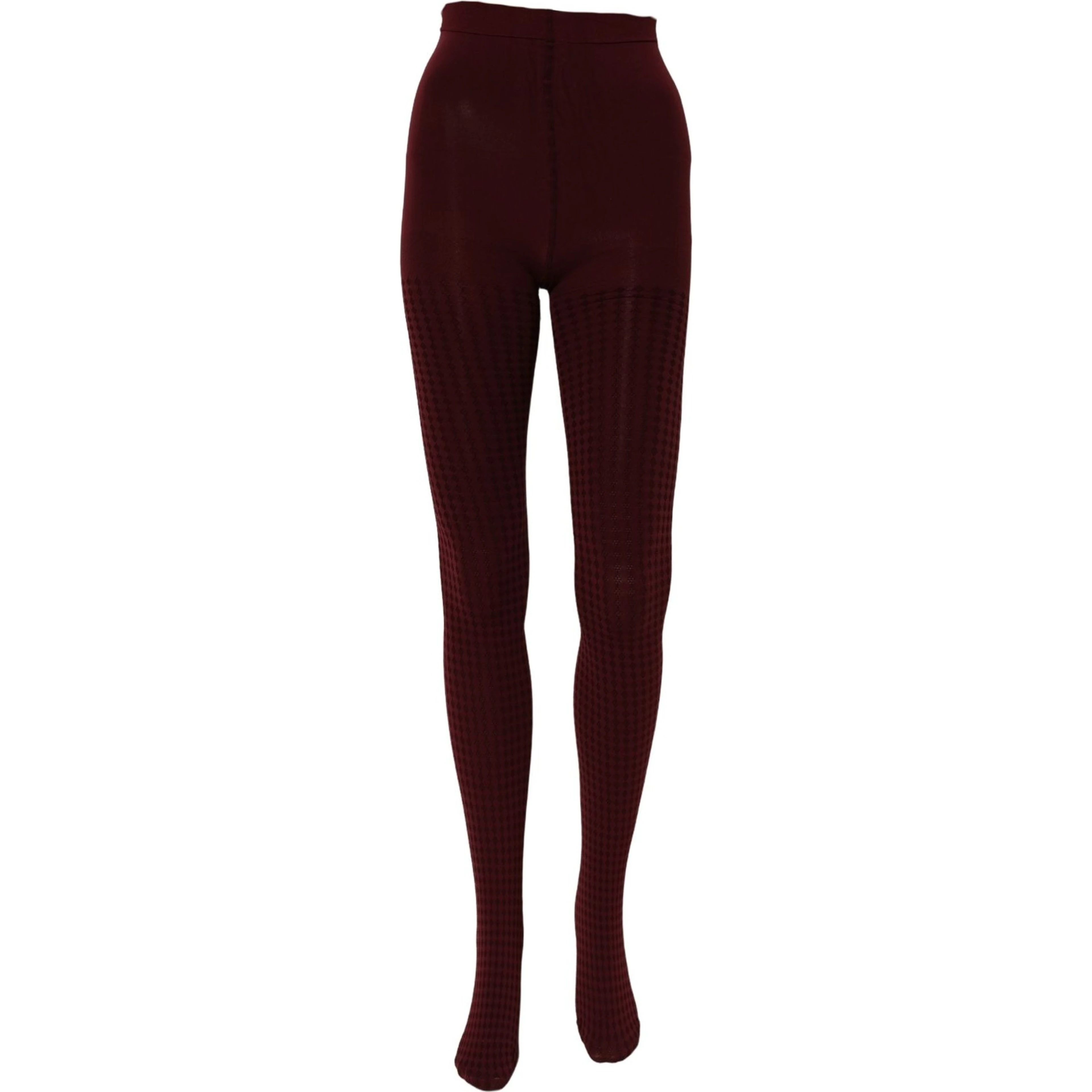 Burgundy Nylon Fishnet Pantyhose Stockings Socks