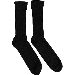 Men Black Cotton Distressed Mid Calf Accessory Socks