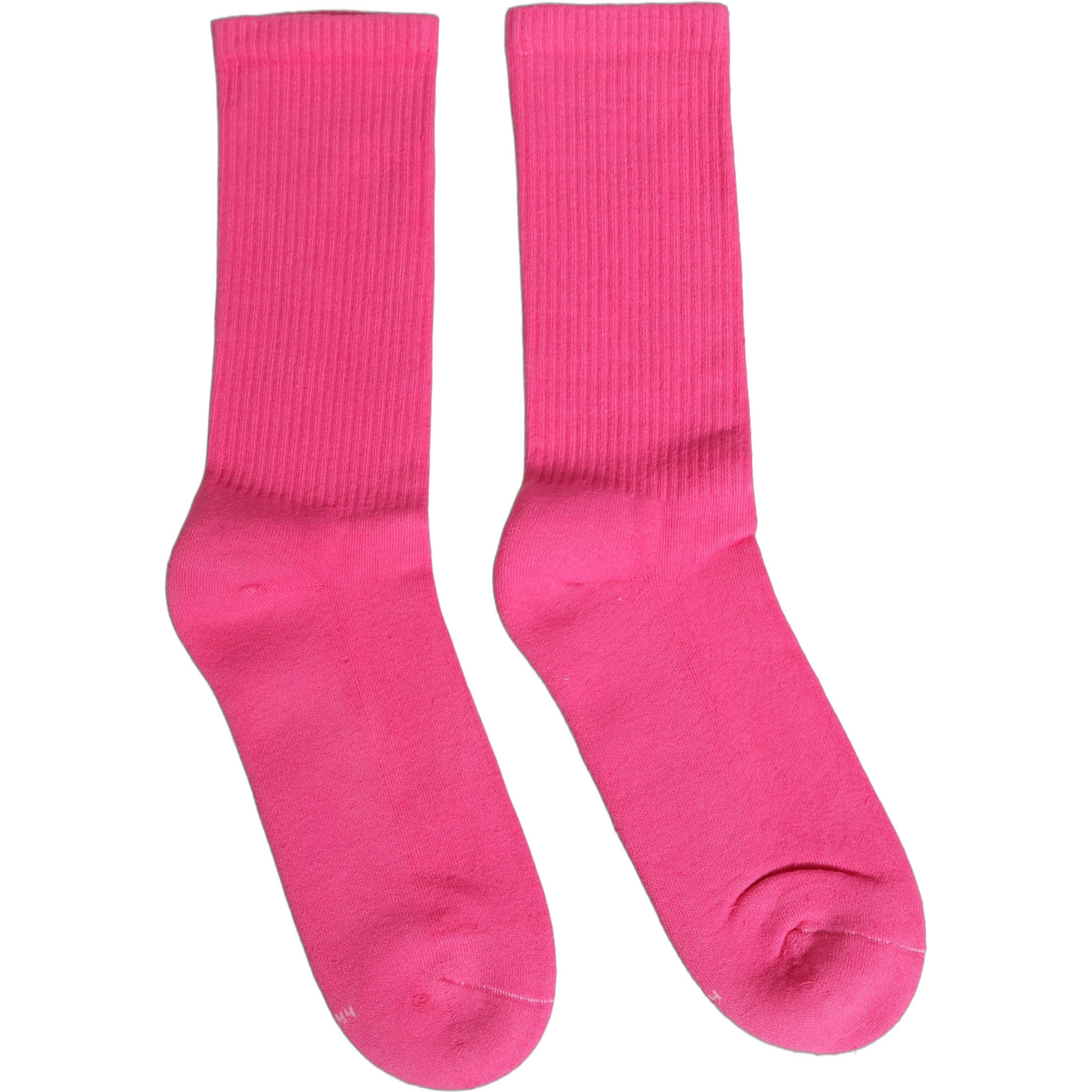 Pink Cotton Ribbed Mid Calf Women Accessory Socks