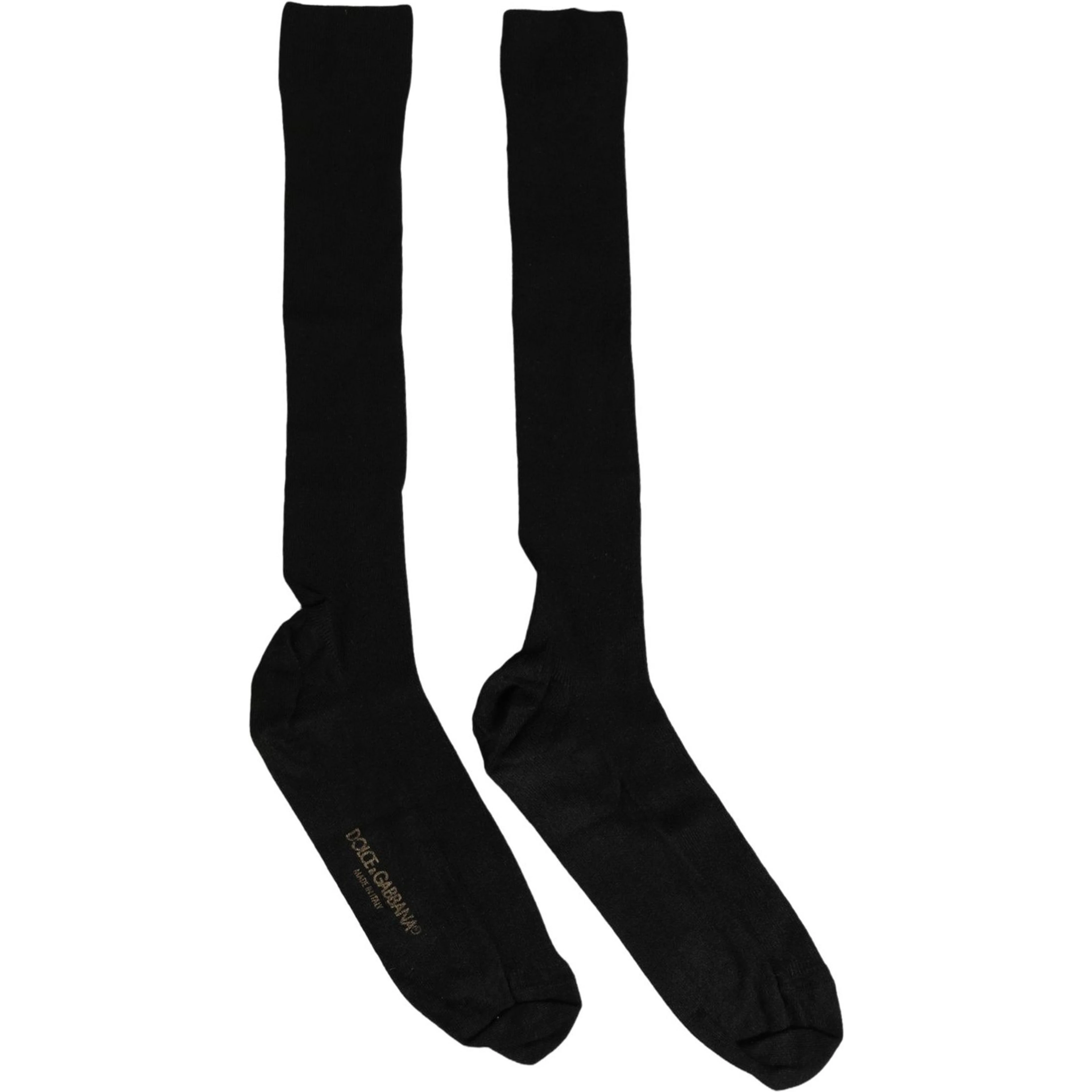 Men Black Viscose Logo Knee High Accessory Socks