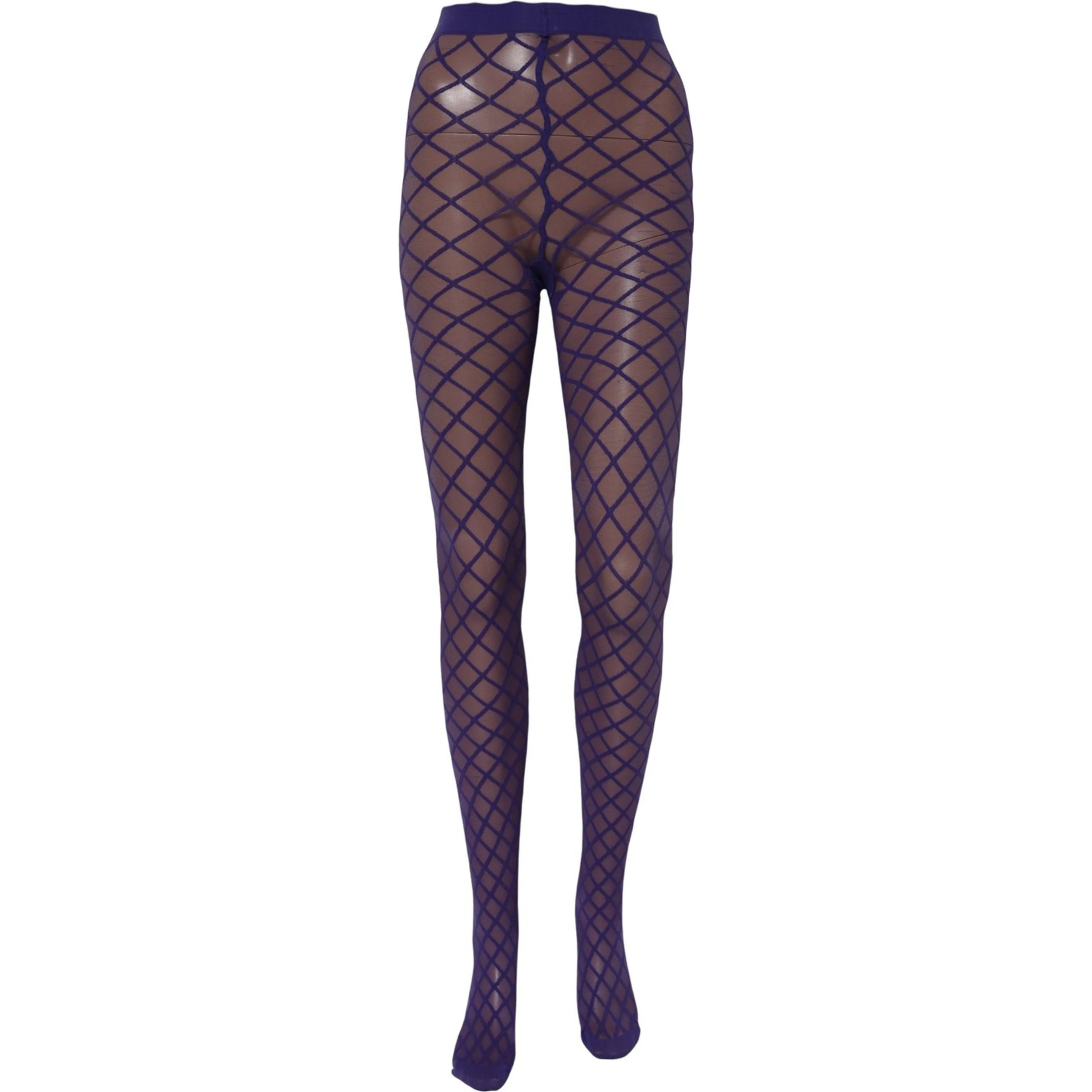 Purple Nylon Fishnet Pantyhose Stockings Socks