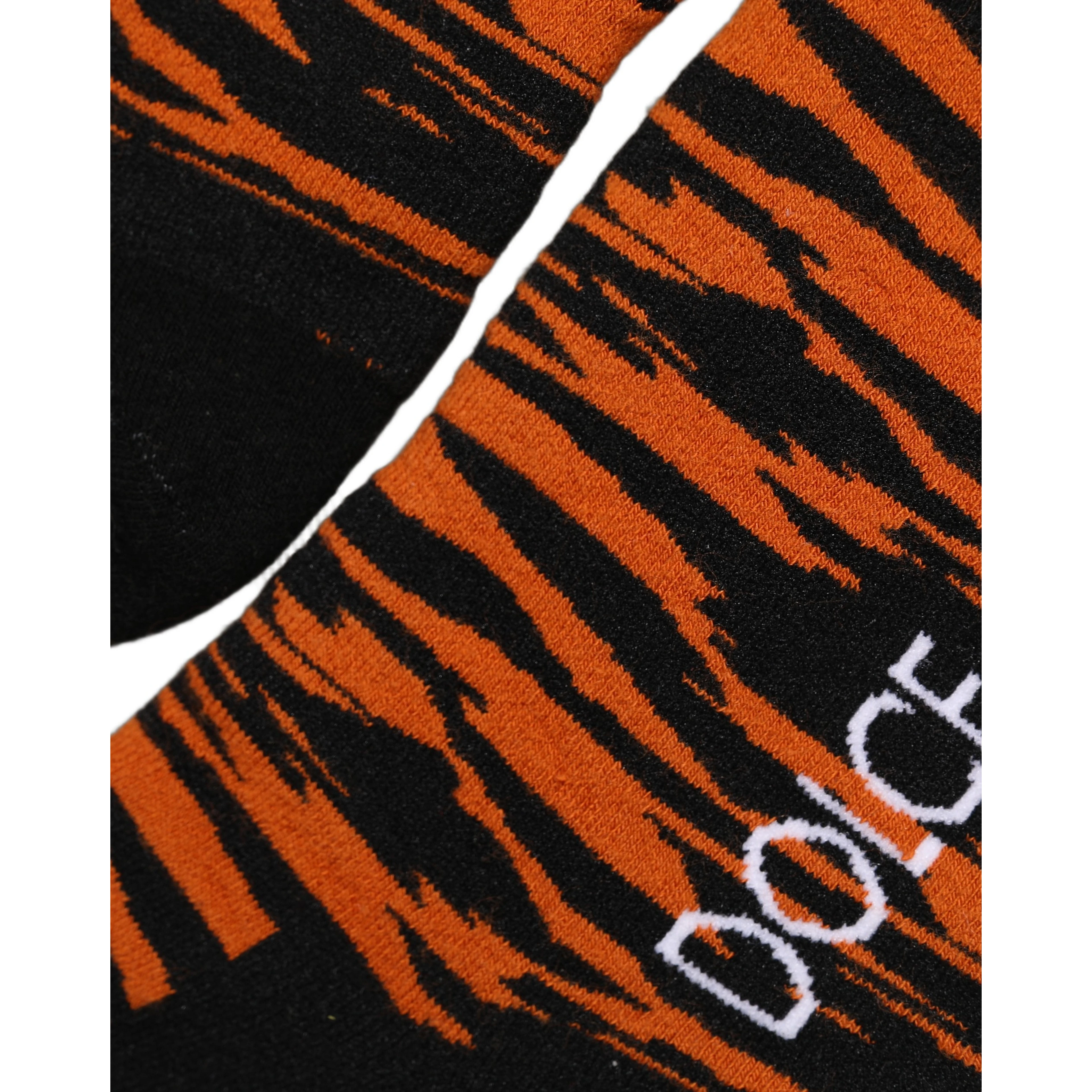 Orange Black Tiger Stripe Knee High Accessory Socks