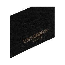 Men Black Viscose Logo Knee High Accessory Socks