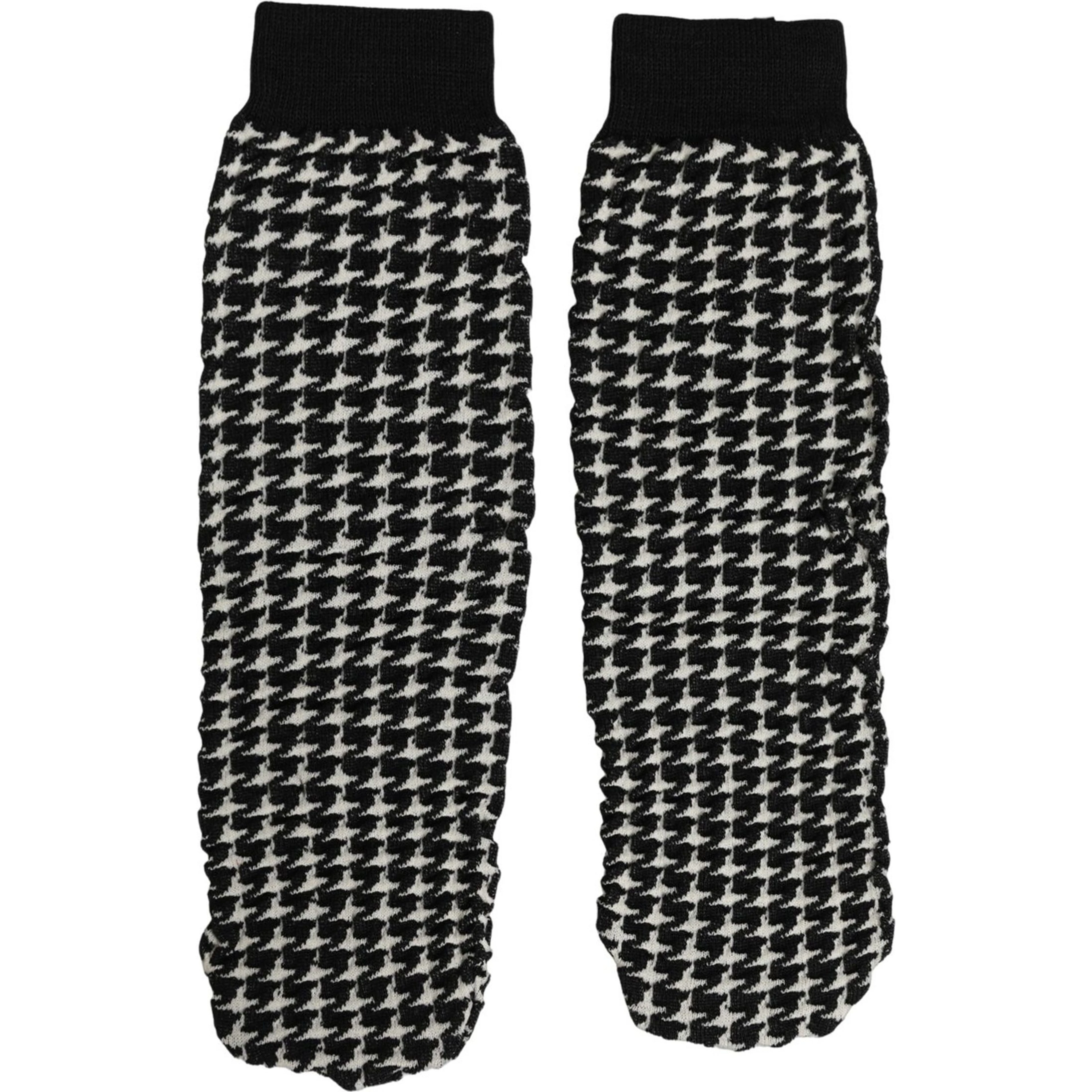 Black White Houndstooth Ankle Length Socks