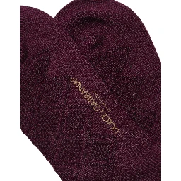 Burgundy Wool Crest Logo Knee High Accessory Socks