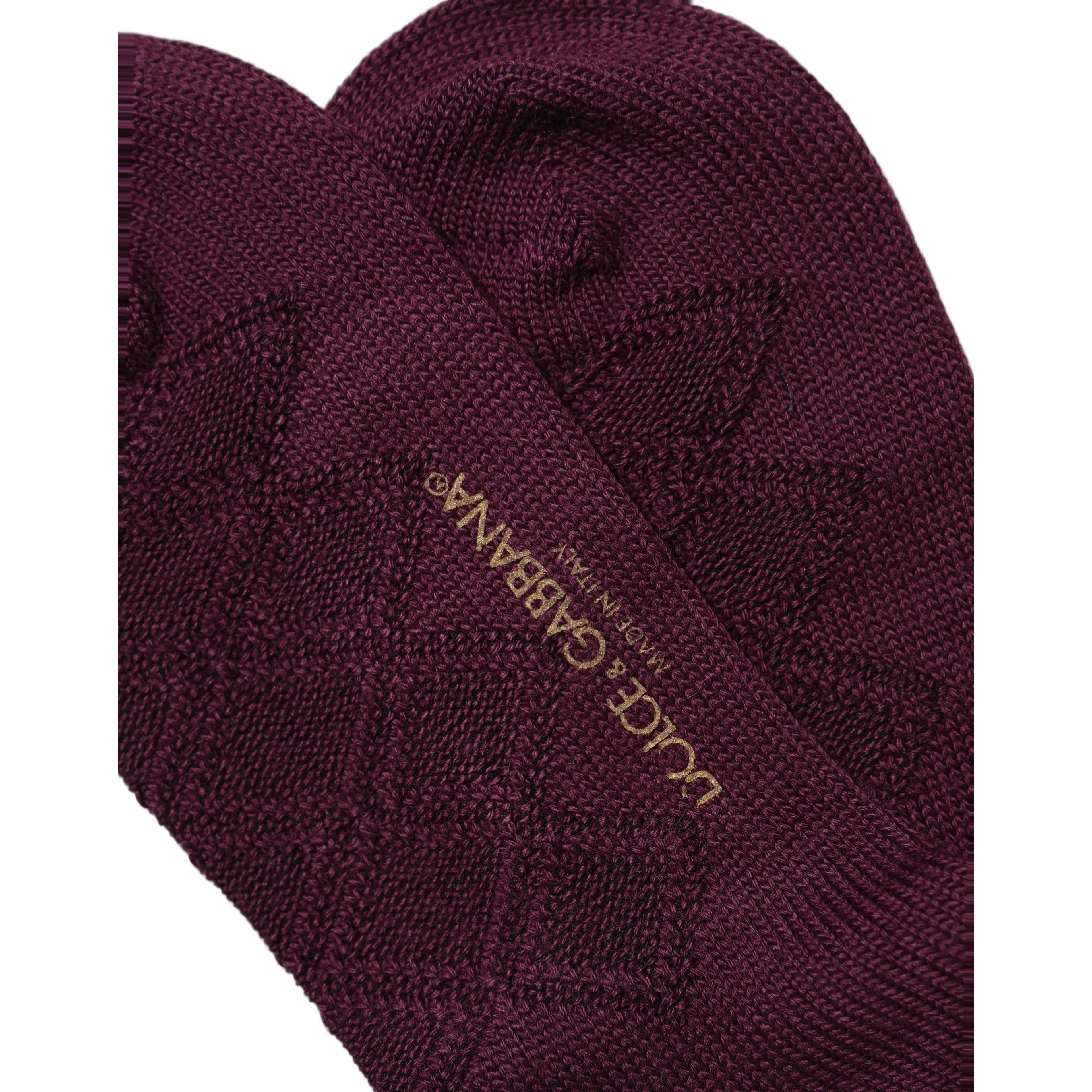 Burgundy Wool Crest Logo Knee High Accessory Socks