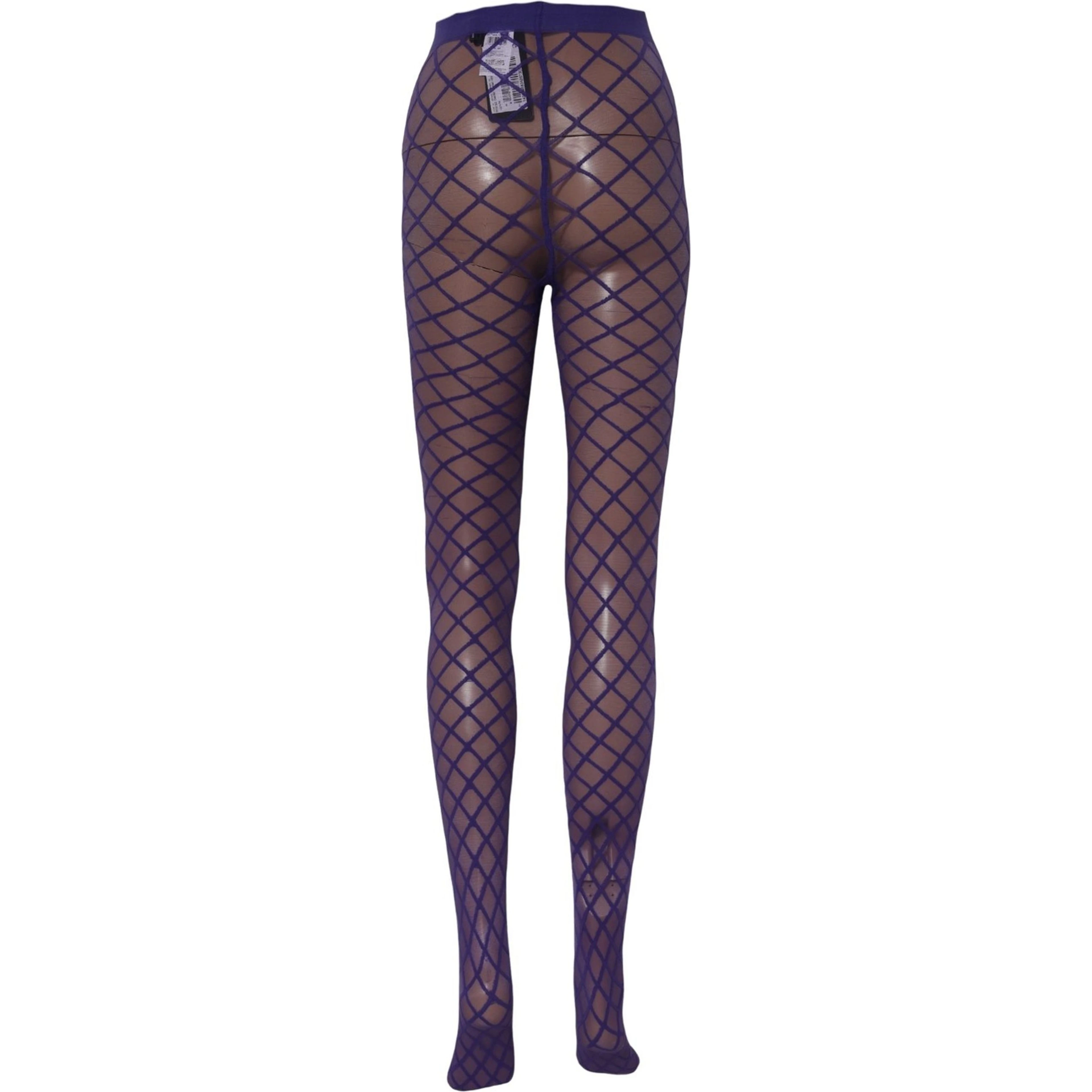 Purple Nylon Fishnet Pantyhose Stockings Socks
