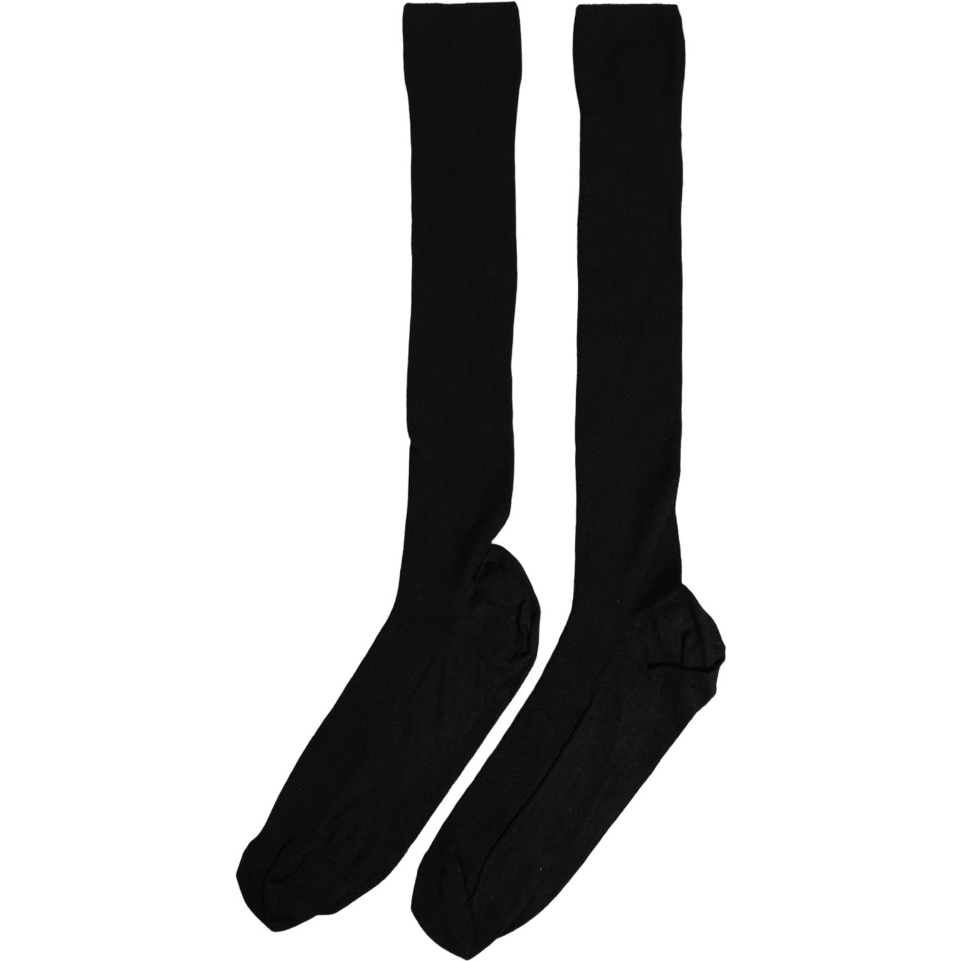 Men Black Viscose Logo Knee High Accessory Socks