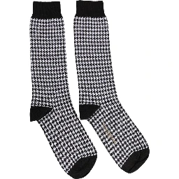 Black White Houndstooth Mid Calf Accessory Socks