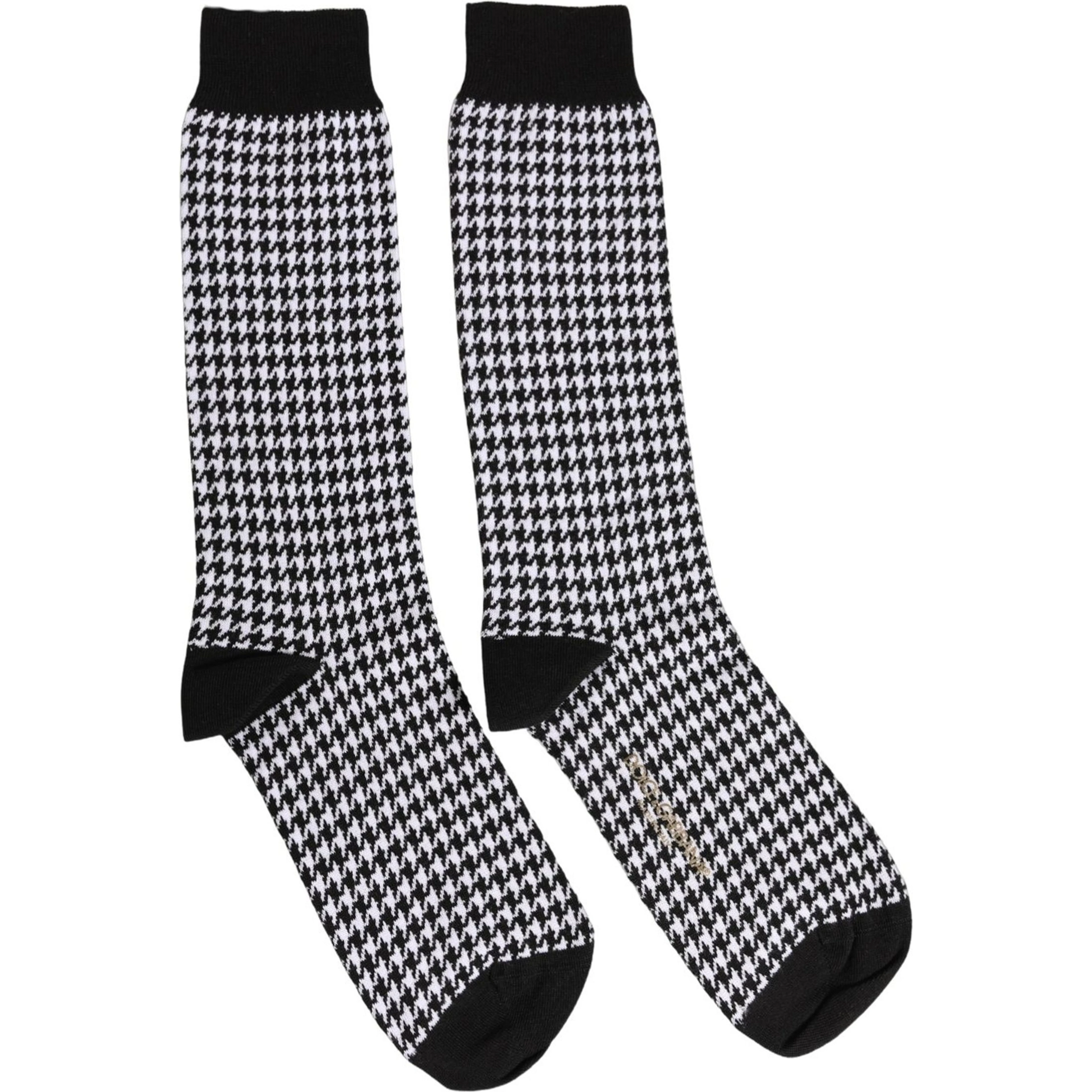 Black White Houndstooth Mid Calf Accessory Socks