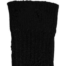 Men Black Cotton Distressed Mid Calf Accessory Socks
