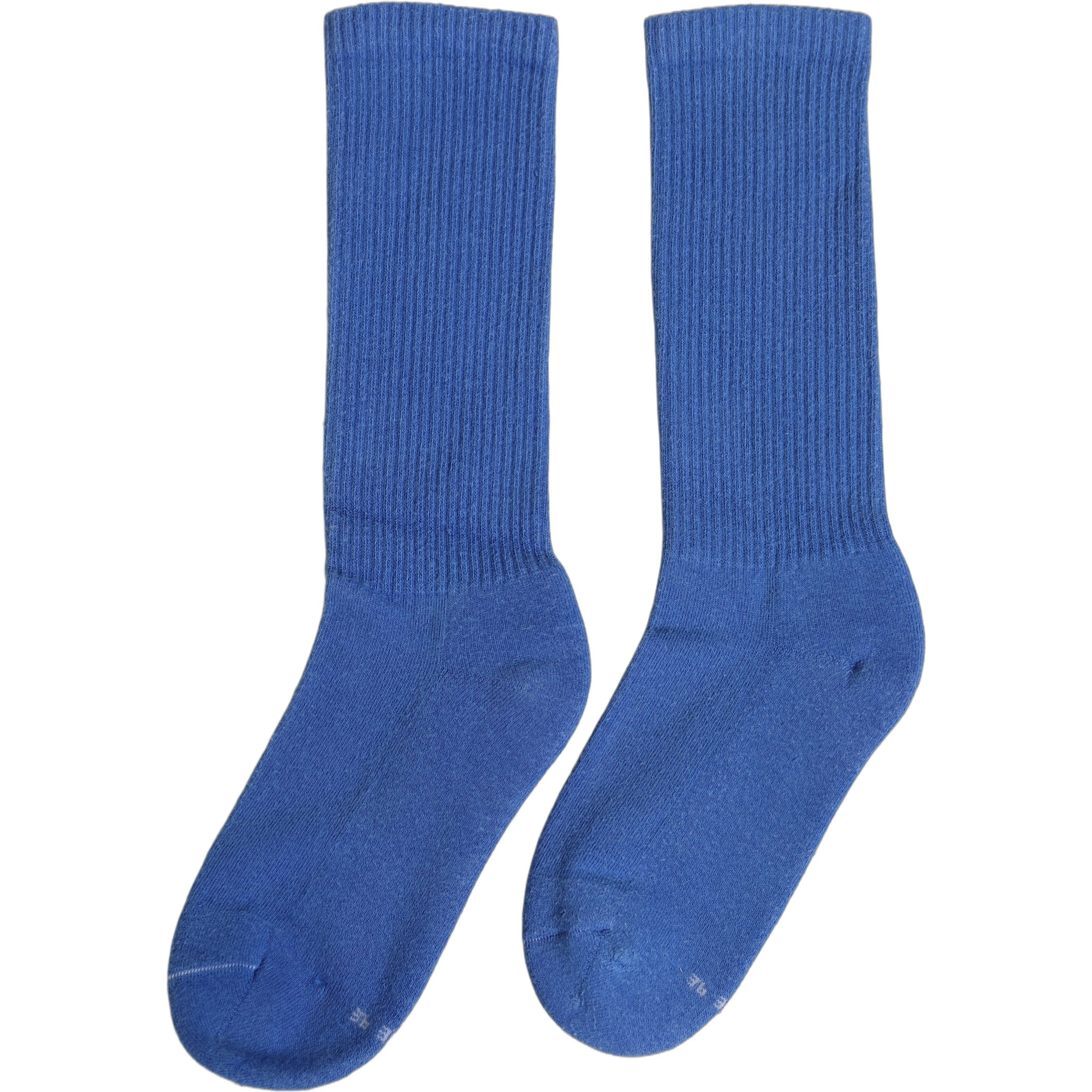 Blue Cotton Ribbed Mid Calf Women Accessory Socks