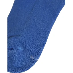 Blue Cotton Ribbed Mid Calf Women Accessory Socks