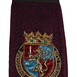 Burgundy Wool Crest Logo Knee High Accessory Socks
