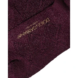 Burgundy Wool Crest Logo Knee High Accessory Socks
