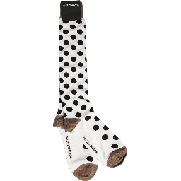 White Polka Dot Over The Calf Accessory Socks