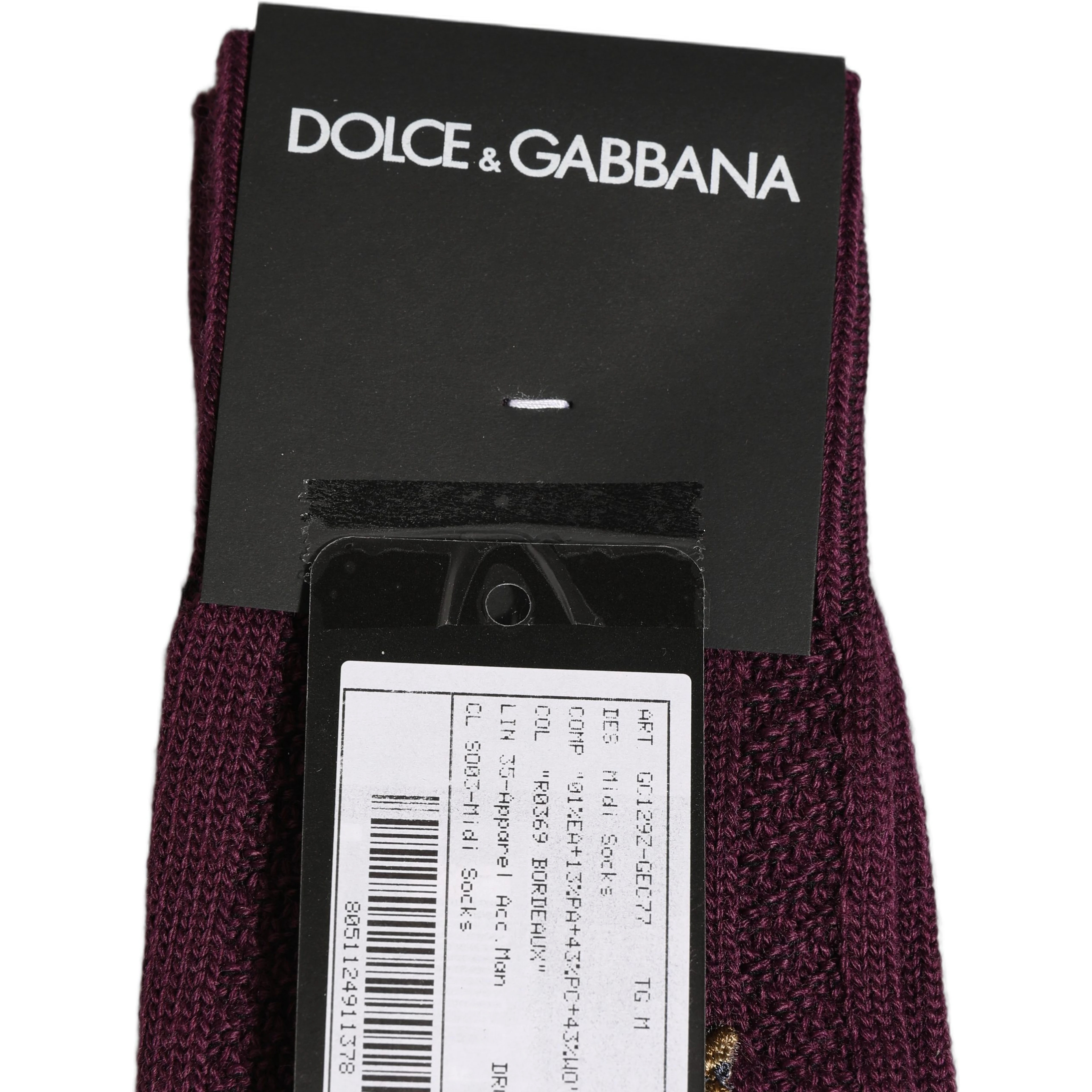 Burgundy Wool Crest Logo Knee High Accessory Socks