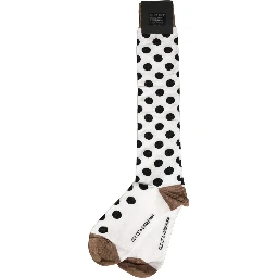 White Polka Dot Over The Calf Accessory Socks