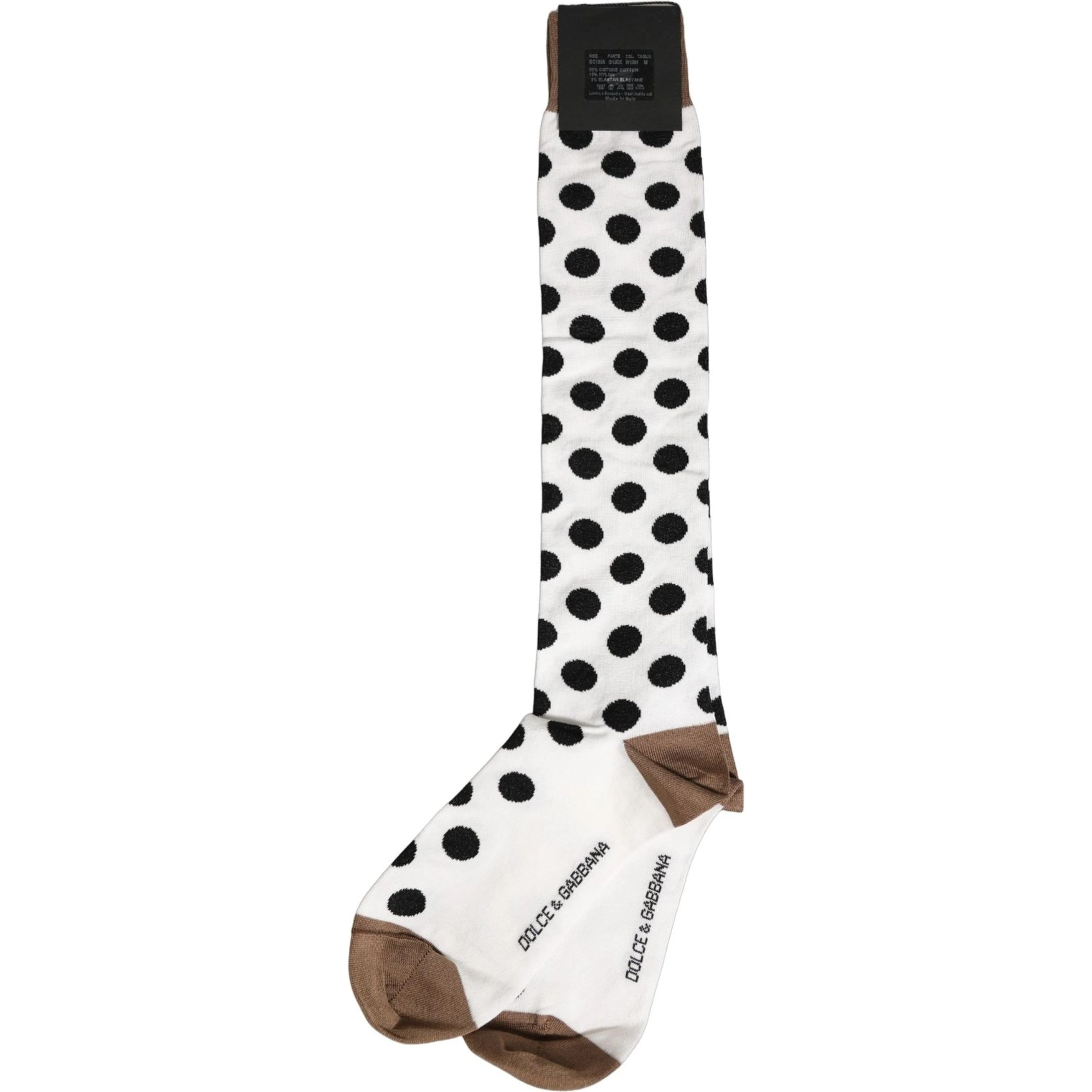 White Polka Dot Over The Calf Accessory Socks