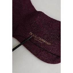 Burgundy Wool Crest Logo Knee High Accessory Socks