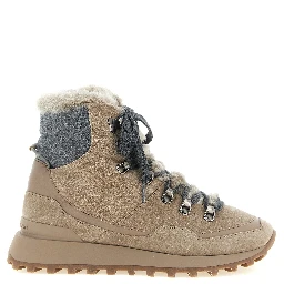 Beige Calfskin Ankle Boots