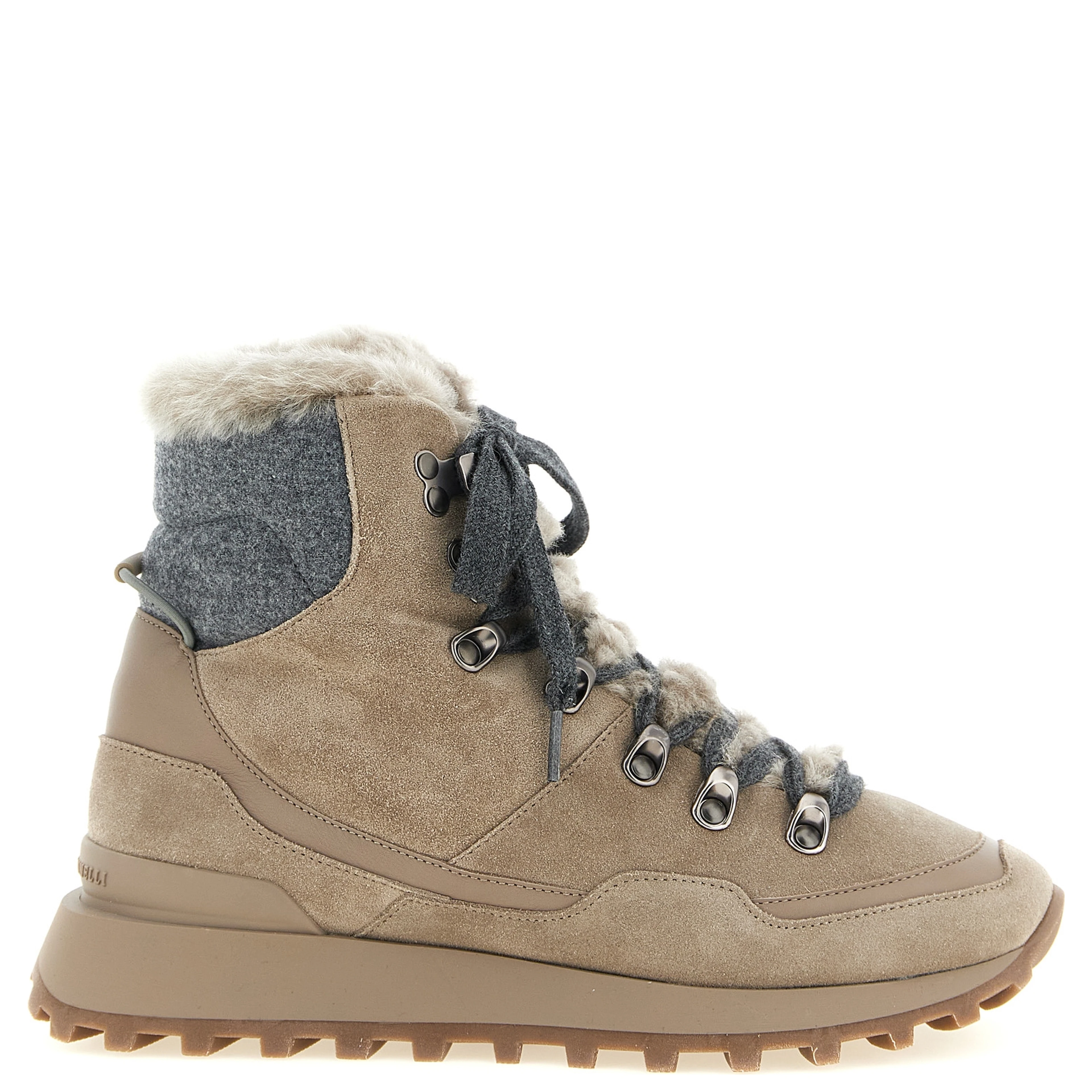 Beige Calfskin Ankle Boots
