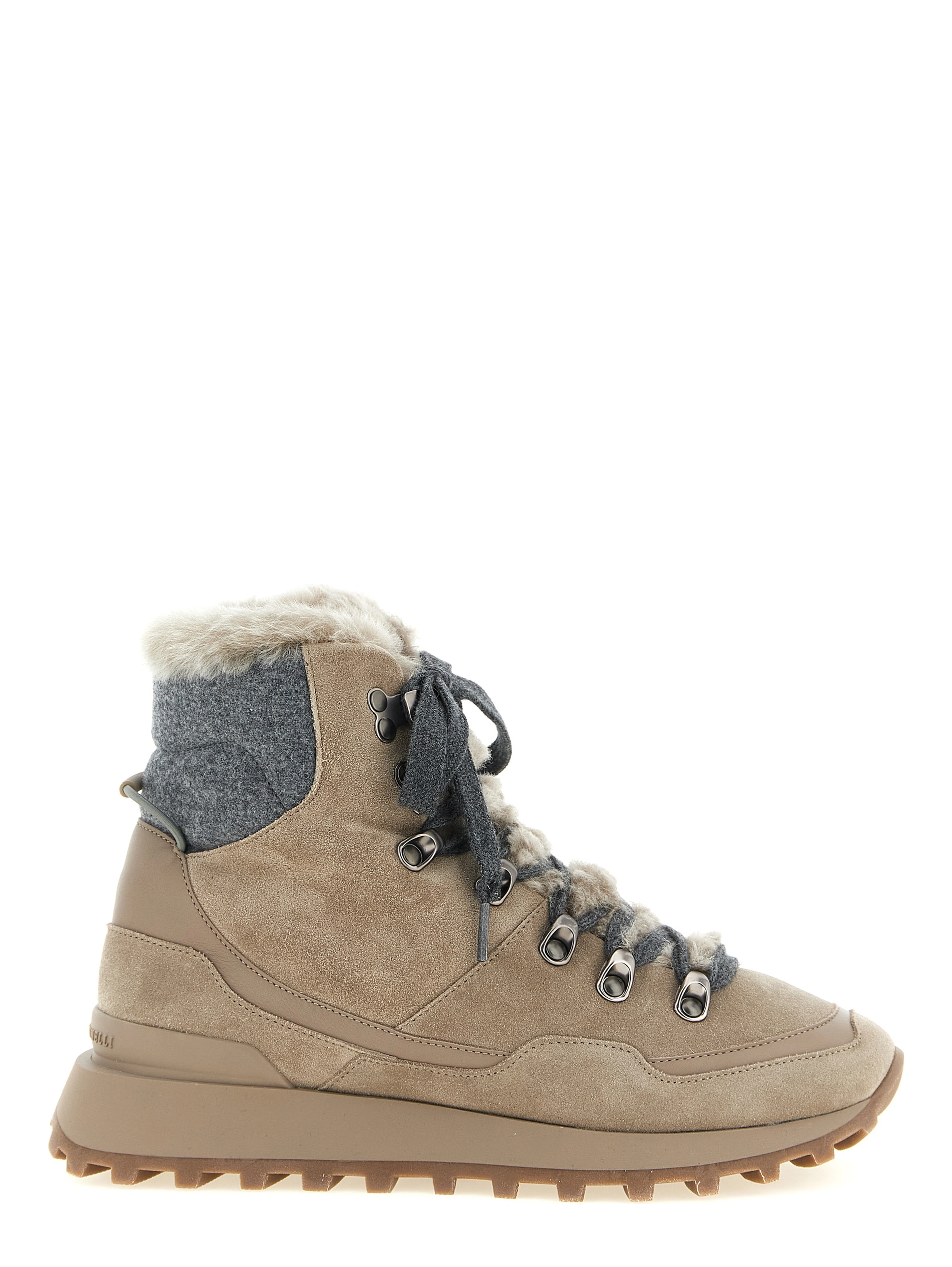 Beige Calfskin Ankle Boots