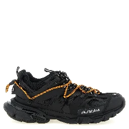 Black Polyethylene Athletic Sneakers