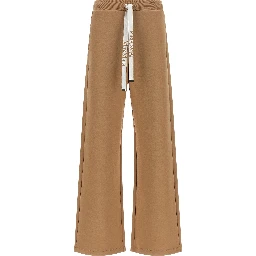Beige Cotton Casual Pants