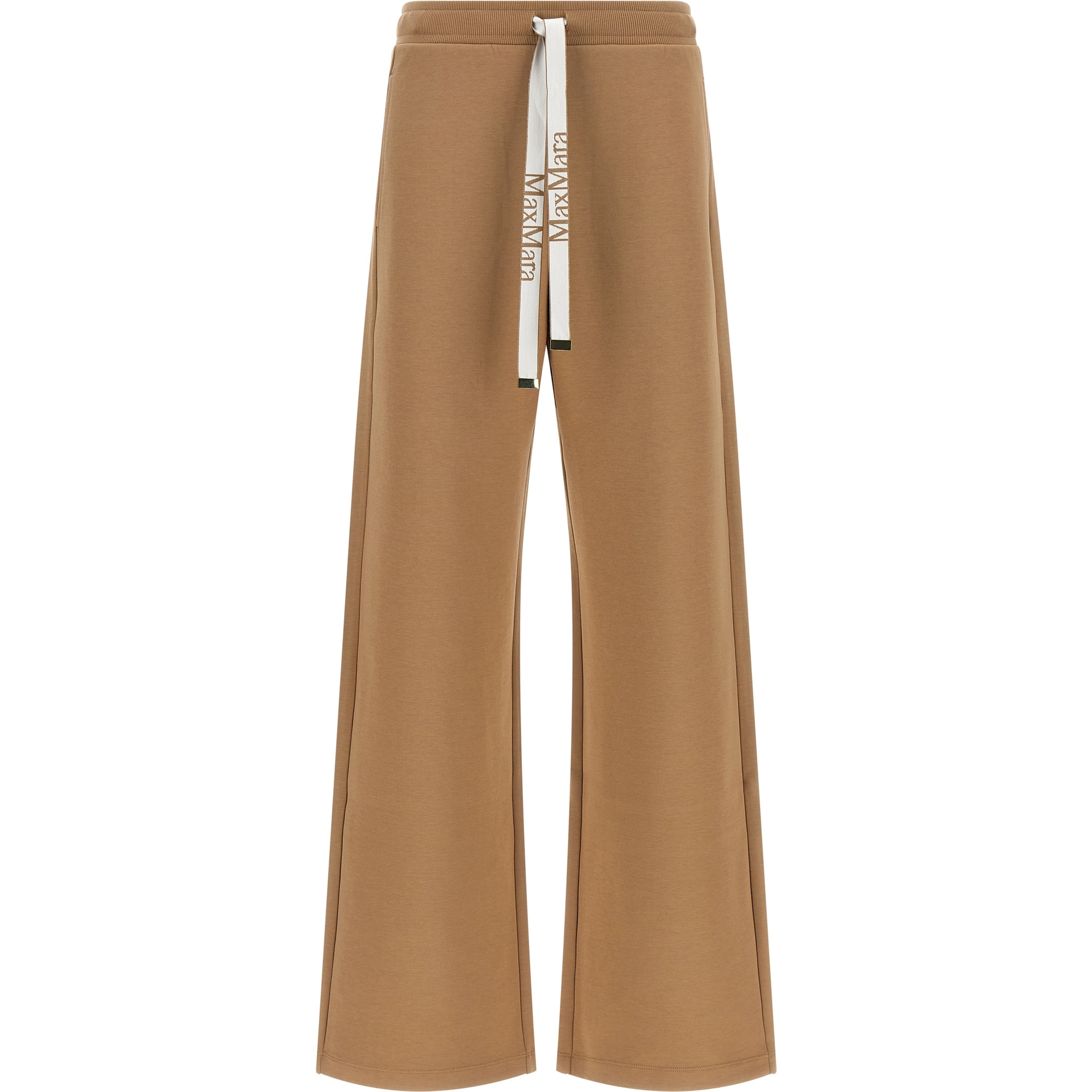 Beige Cotton Casual Pants