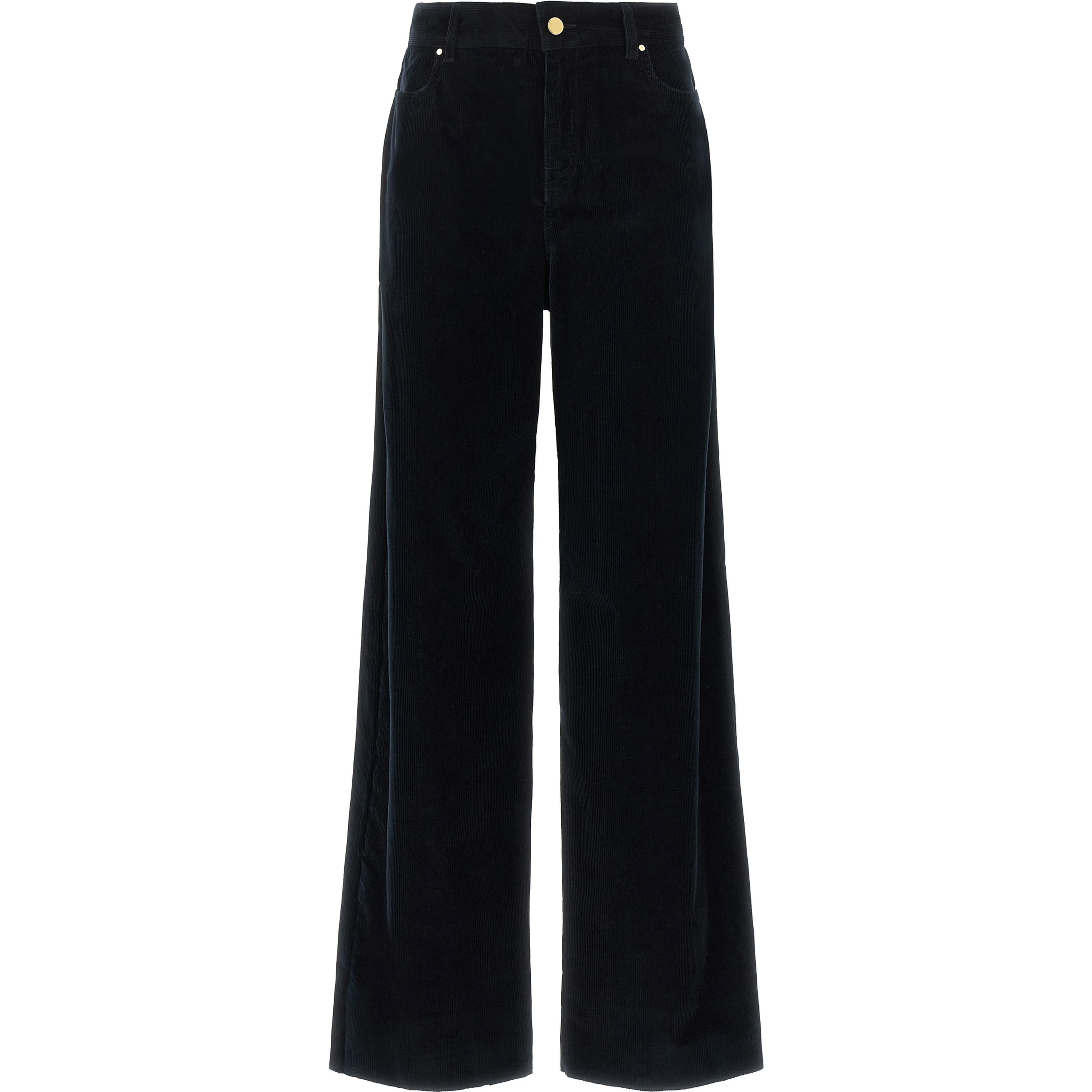 Blue Cotton Casual Pants