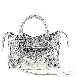 Silver Lamb Leather Crossbody Bag