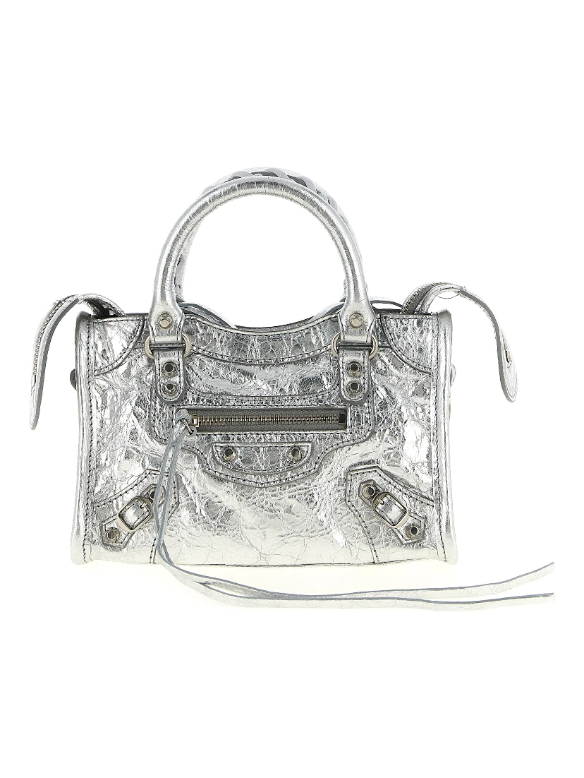 Silver Lamb Leather Crossbody Bag